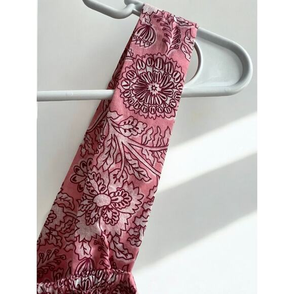 House of Harlow Pink Paisley Crop Top Smocked Stretch Tie Back size Small - Picture 5 of 12
